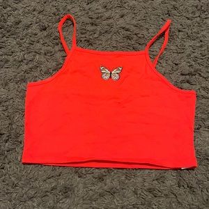 Red/Orange Crop-top w/ butterfly